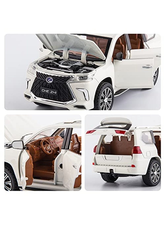 Kids Boy and Girl 1/24 Lexus 570 Off-Road in Luxury SUV Model Car Toy (White) - Image 4